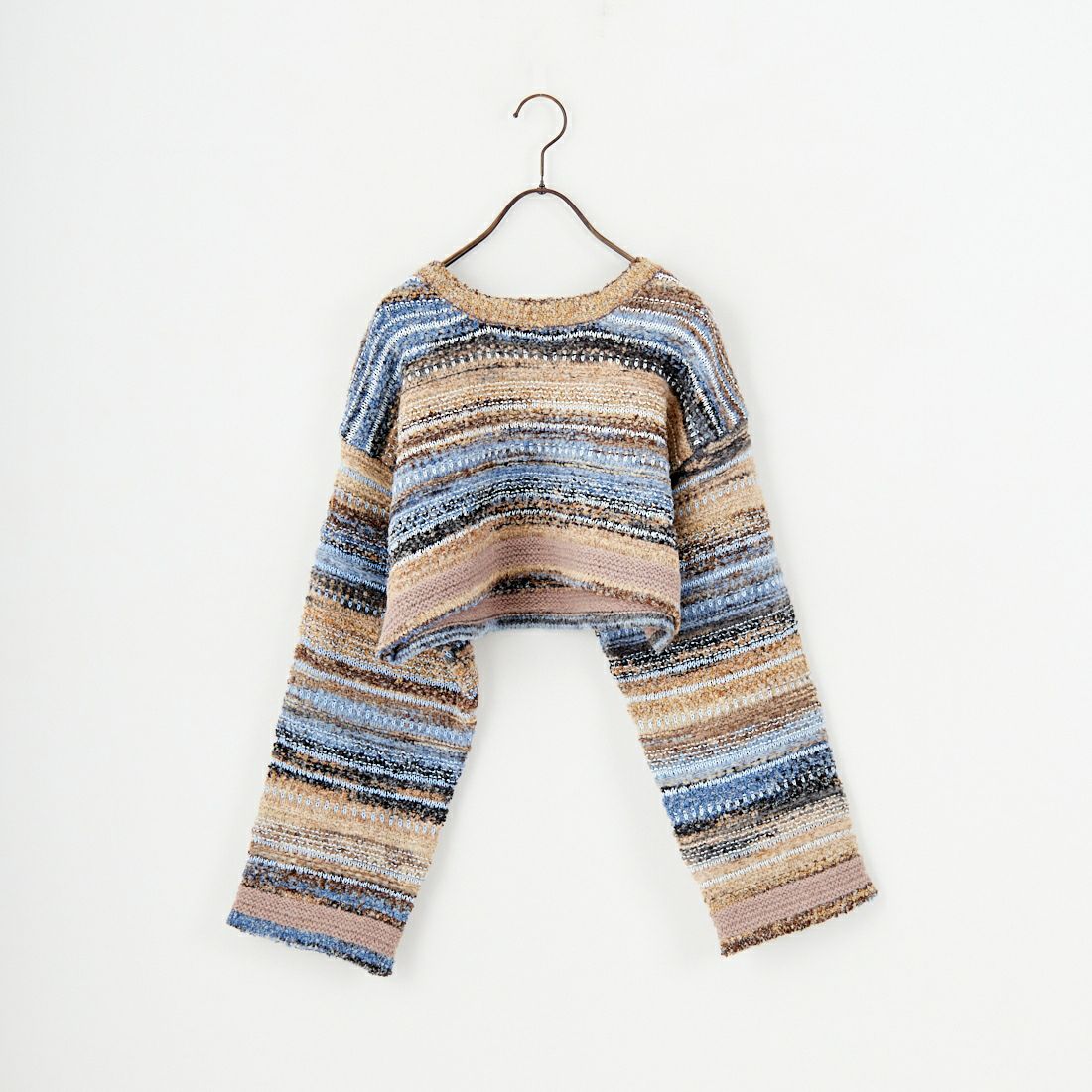 Noir Fabrik [ヌワールファブリック] ミックスヤーンクロップドニット [12612-WG] BLUE