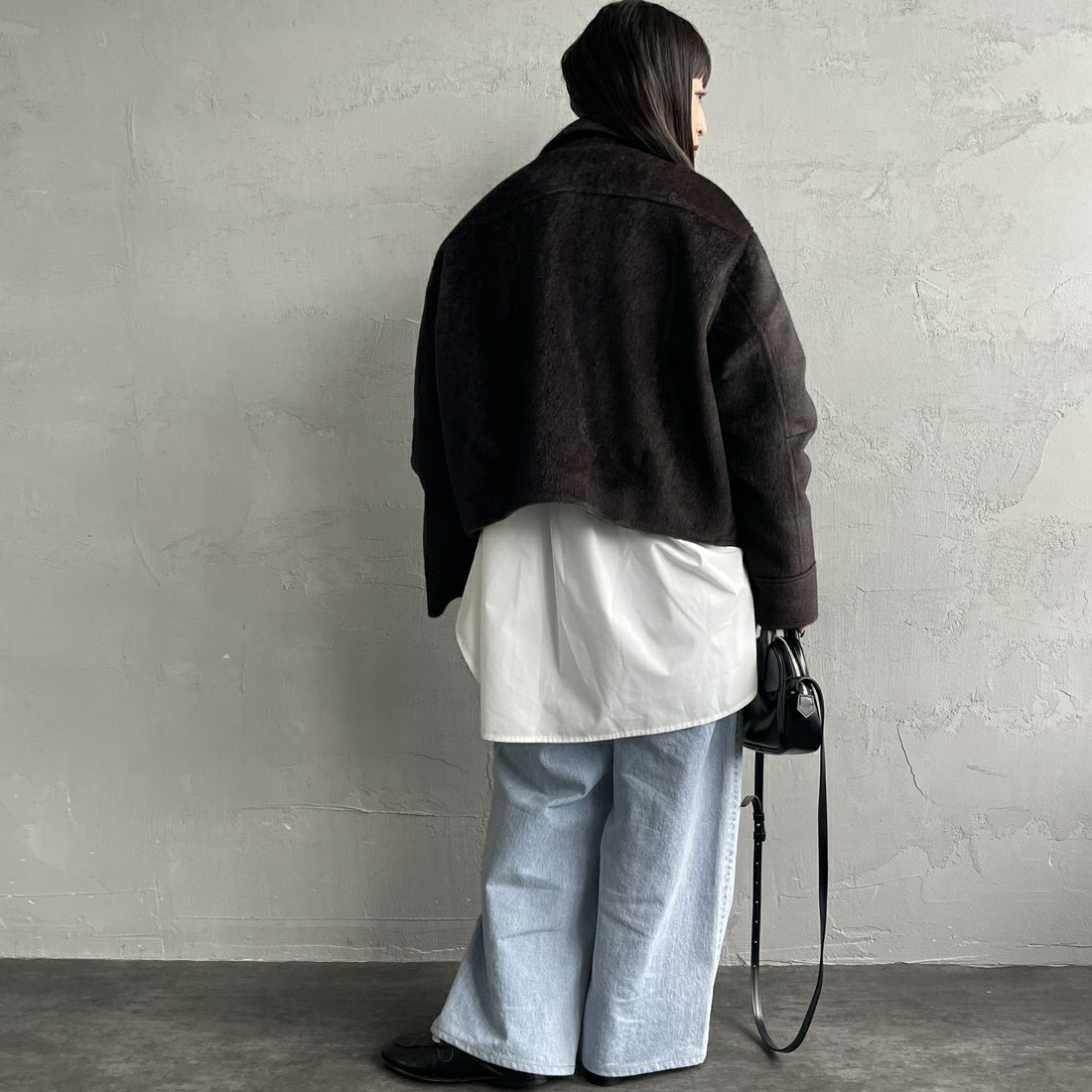 Noir Fabrik [ヌワールファブリック] ホースファージップジャケット [25551-HN] BROWN &&モデル身長：150cm 着用サイズ：F&&