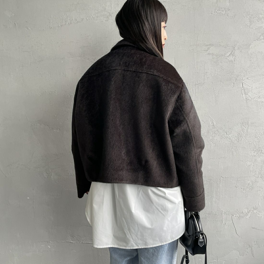 Noir Fabrik [ヌワールファブリック] ホースファージップジャケット [25551-HN] BROWN &&モデル身長：150cm 着用サイズ：F&&