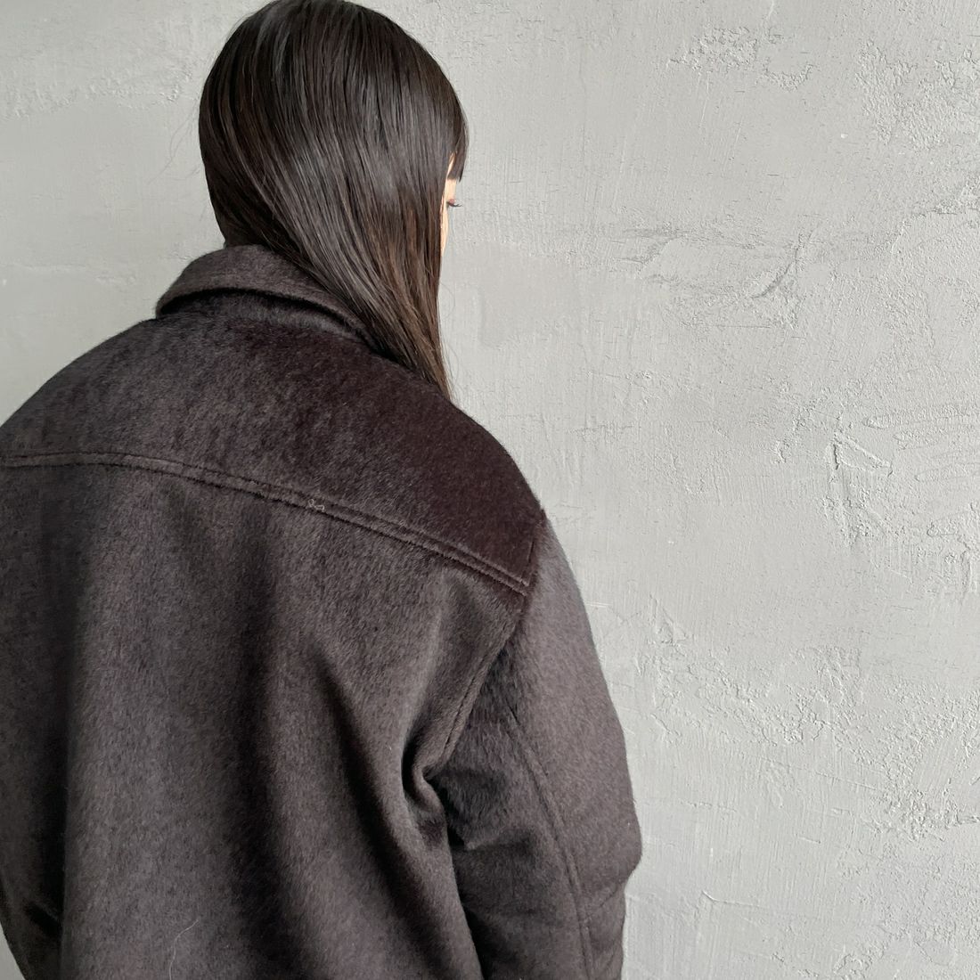 Noir Fabrik [ヌワールファブリック] ホースファージップジャケット [25551-HN] BROWN &&モデル身長：150cm 着用サイズ：F&&