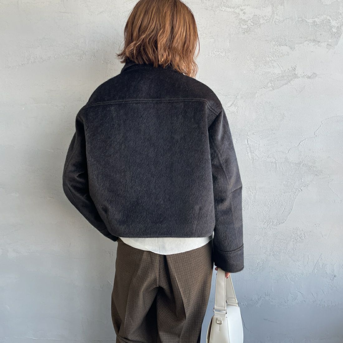 Noir Fabrik [ヌワールファブリック] ホースファージップジャケット [25551-HN] BROWN &&モデル身長：158cm 着用サイズ：F&&