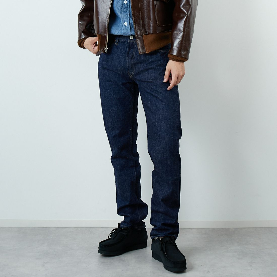 WAREHOUSE [ウエアハウス] Lot 900XX スリムジーンズ [900XX] ONE WASH &&モデル身長：179cm 着用サイズ：29&&