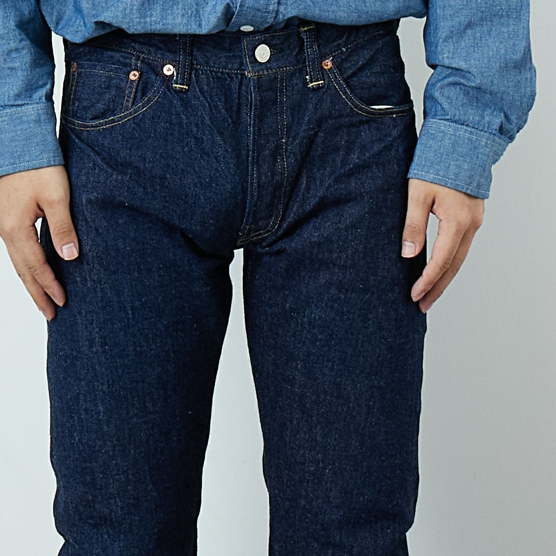 WAREHOUSE [ウエアハウス] Lot 900XX スリムジーンズ [900XX] ONE WASH &&モデル身長：179cm 着用サイズ：29&&