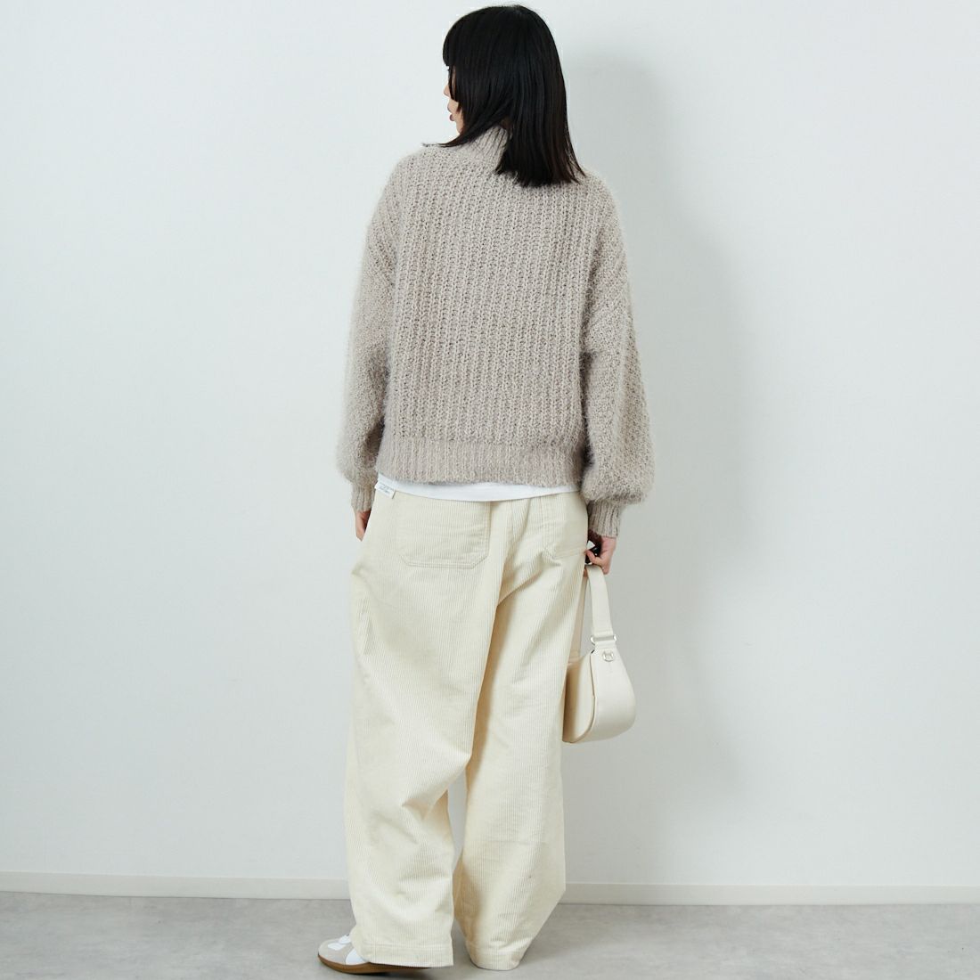 Jf Ready Made [ジェイエフレディメイド] バスケットモール スタンドネックプルオーバー [3225420] ｸﾞﾚｰﾍﾞｰｼﾞｭ &&モデル身長：162cm 着用サイズ：F&&