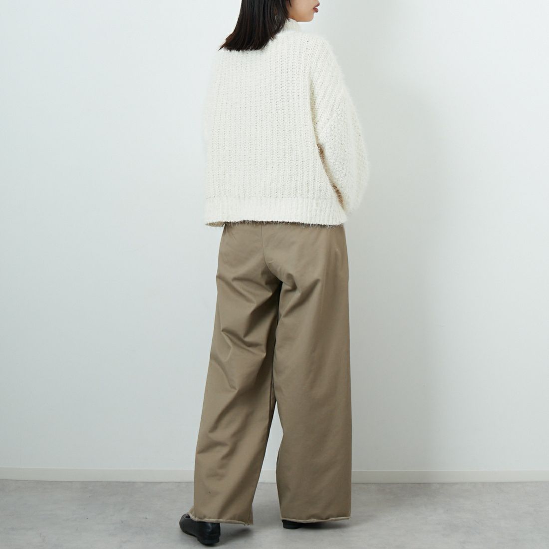 Jf Ready Made [ジェイエフレディメイド] バスケットモール スタンドネックプルオーバー [3225420]ｱｲﾎﾞﾘｰ &&モデル身長：162cm 着用サイズ：F&&