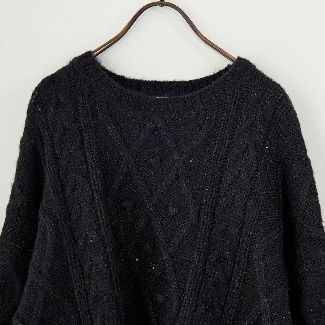 TORRAZZO DONNA [トラッゾドンナ] ケーブルニット ハイブリットトップス [6263-515] 19 BLACK