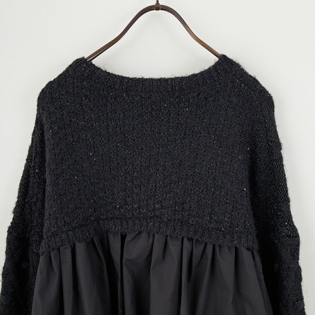 TORRAZZO DONNA [トラッゾドンナ] ケーブルニット ハイブリットトップス [6263-515] 19 BLACK