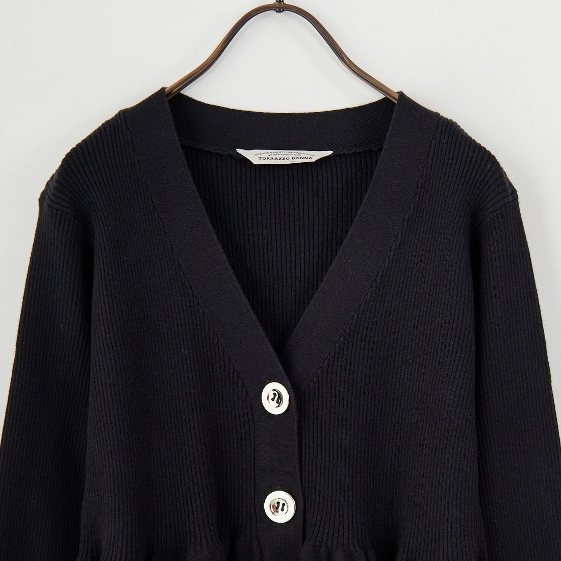 TORRAZZO DONNA [トラッゾドンナ] リブニットフレアカーディガン [6263-506] 19 BLACK