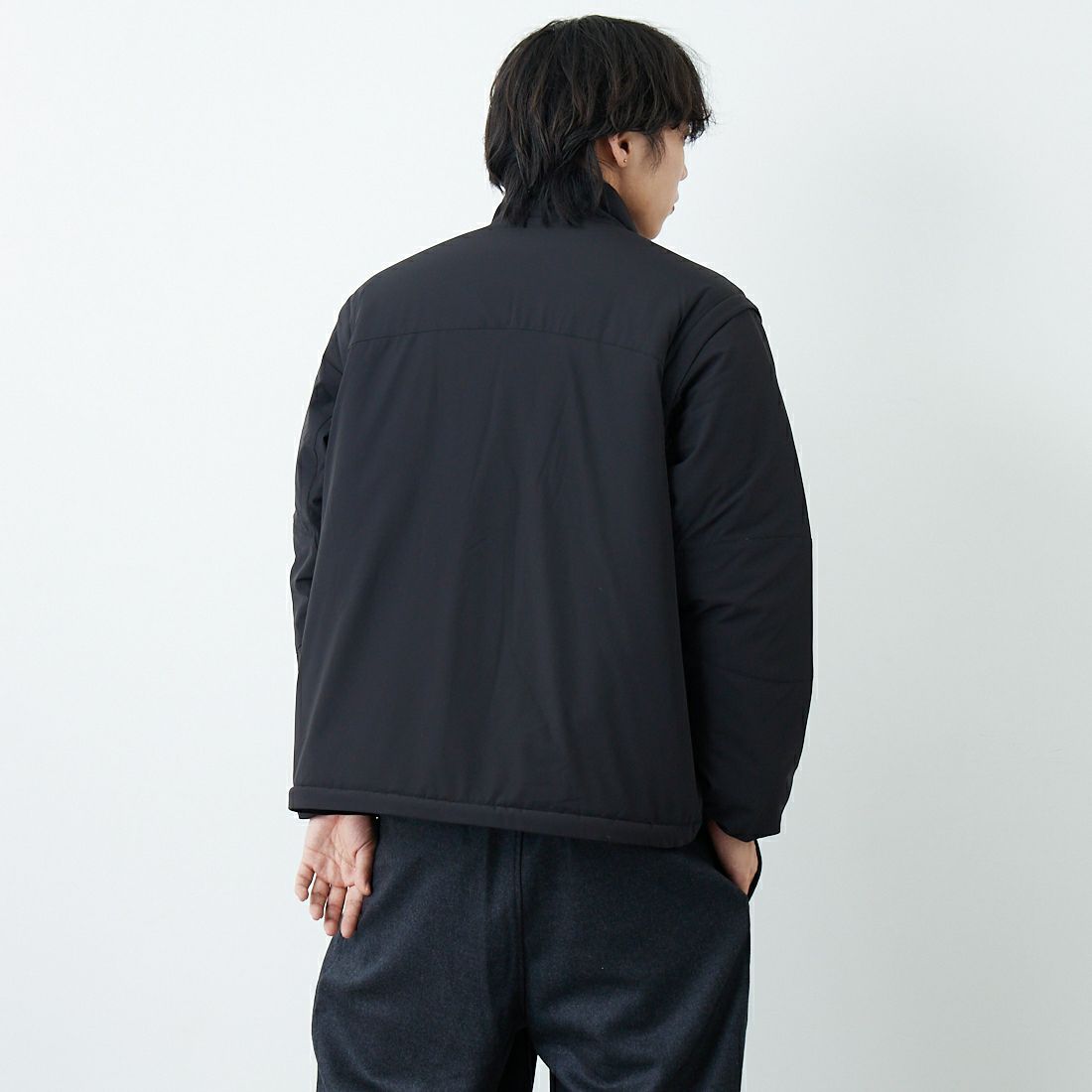 Jeans Factory Clothes [ジーンズファクトリークローズ] ECWCS スリングユニットジャケット [JFC-254-068] BLACK &&モデル身長：179cm 着用サイズ：M&&