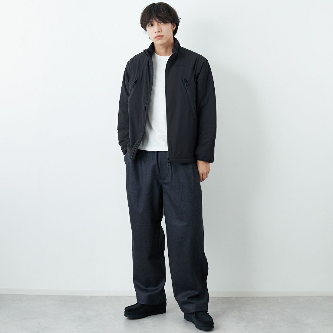 Jeans Factory Clothes [ジーンズファクトリークローズ] ECWCS スリングユニットジャケット [JFC-254-068] BLACK &&モデル身長：179cm 着用サイズ：M&&