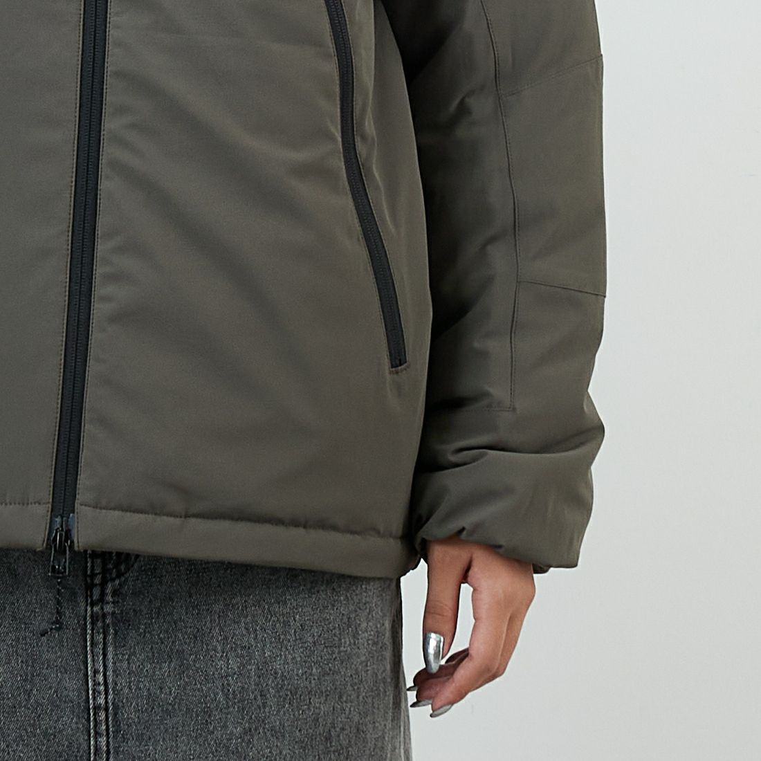 Jeans Factory Clothes [ジーンズファクトリークローズ] ECWCS スリングユニットジャケット [JFC-254-068]BROWN &&モデル身長：162cm 着用サイズ：S&&