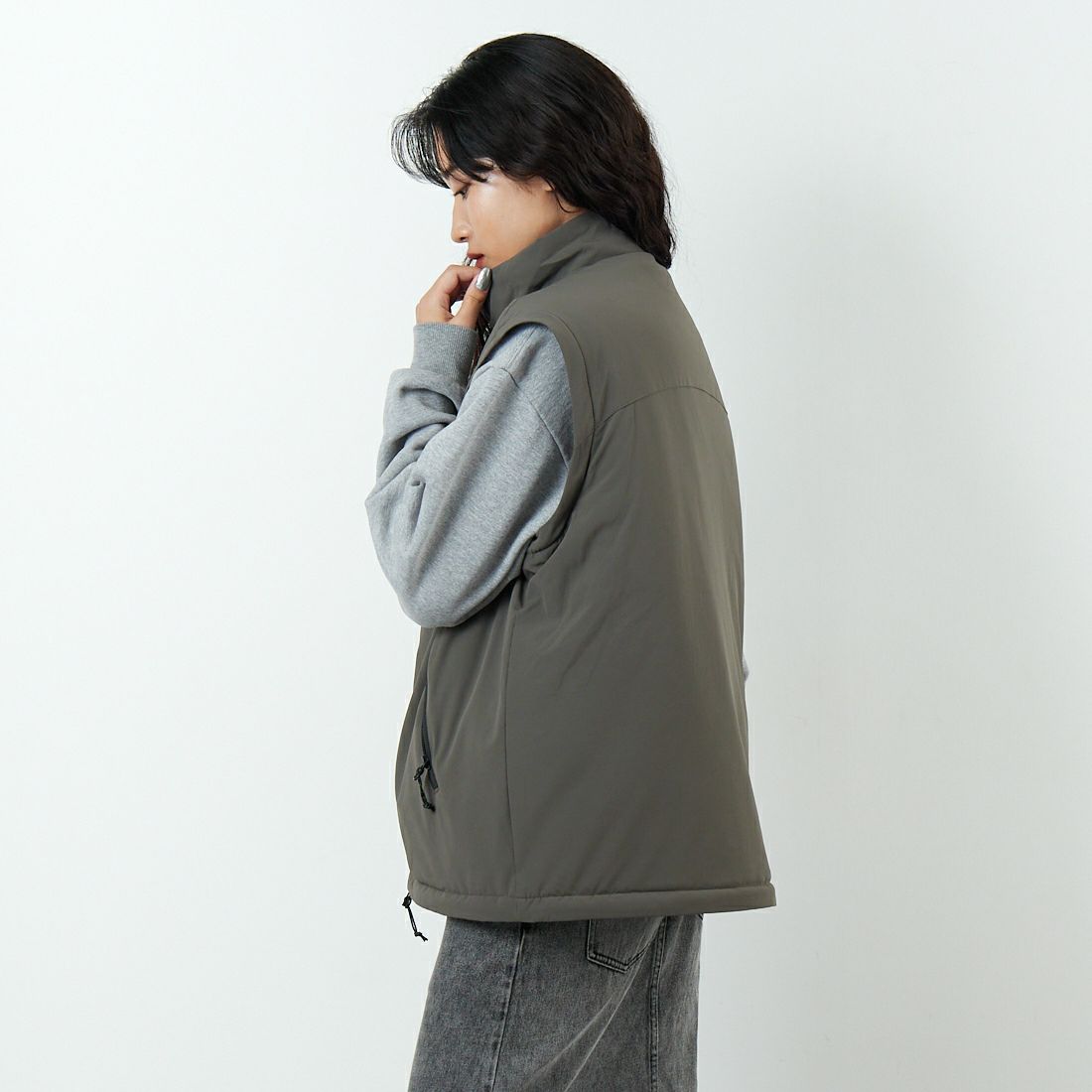 Jeans Factory Clothes [ジーンズファクトリークローズ] ECWCS スリングユニットジャケット [JFC-254-068]BROWN &&モデル身長：162cm 着用サイズ：S&&