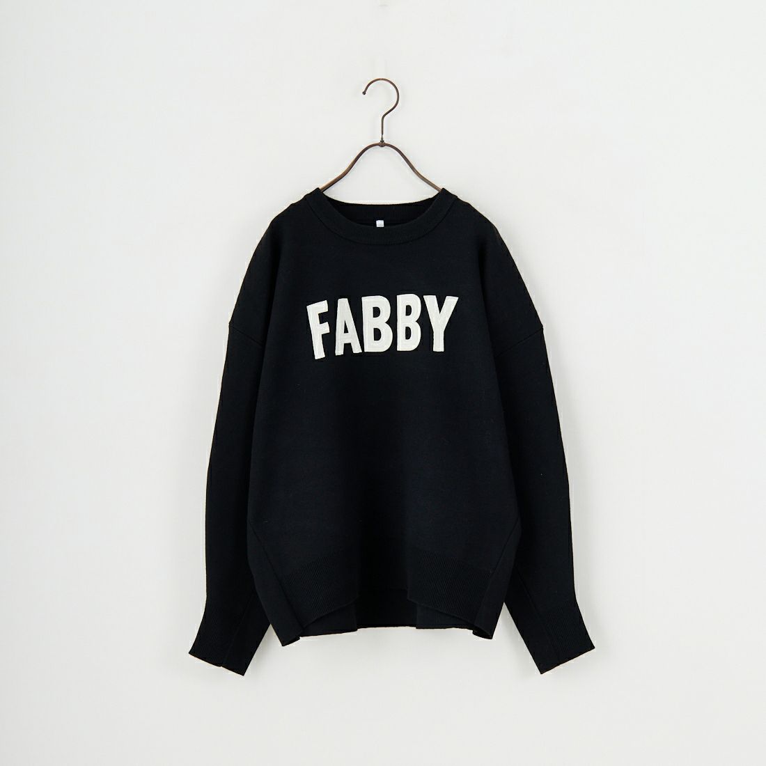 DIGNITE COLLIER [ディニテコリエ] フェルトロゴニットプルオーバー [80256324] 004 ﾌﾞﾗｯｸ