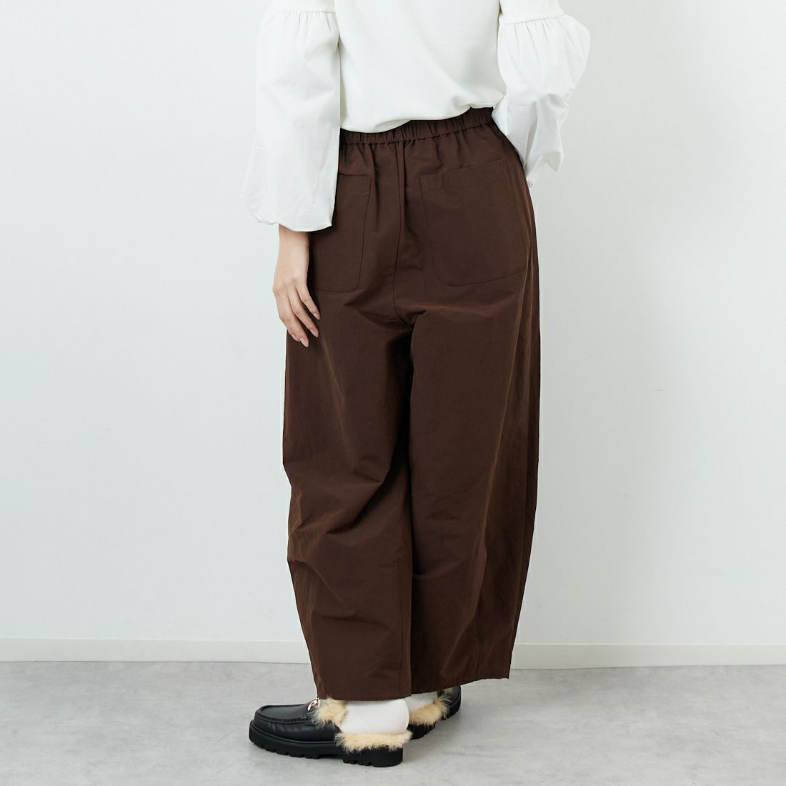 STELLA CIFFON [ステラシフォン] バルーンパンツ [ST4-26202] 70 BROWN &&モデル身長：162cm 着用サイズ：36&&