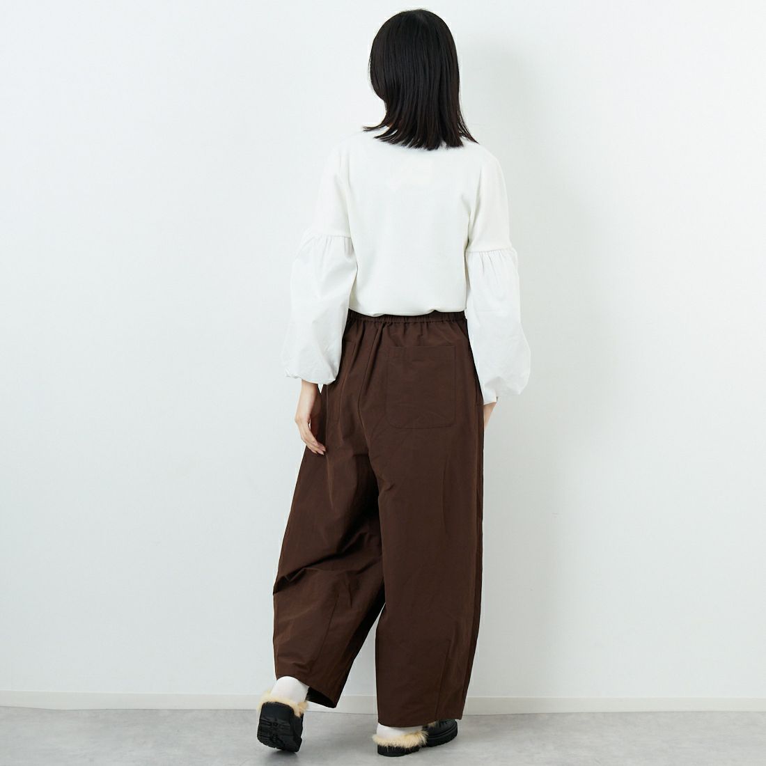 STELLA CIFFON [ステラシフォン] バルーンパンツ [ST4-26202] 70 BROWN &&モデル身長：162cm 着用サイズ：36&&