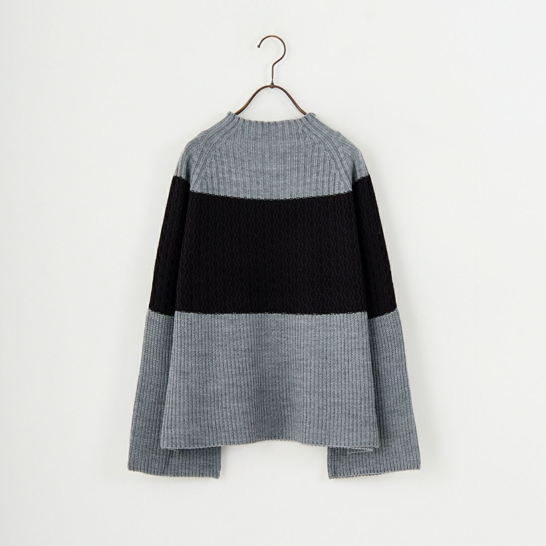 Jeans Factory Clothes [ジーンズファクトリークローズ] ホールガーメント3段柄ニットプルオーバー [113-2050] ｸﾞﾚｰ