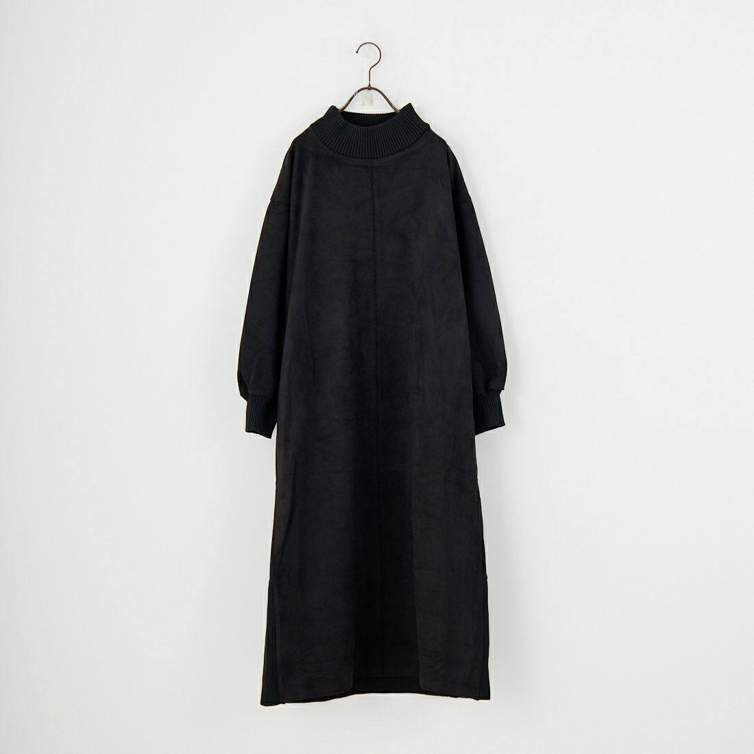 Jf Ready Made [ジェイエフレディメイド] スエードリブモックネックワンピース [3225611] ﾌﾞﾗｯｸ
