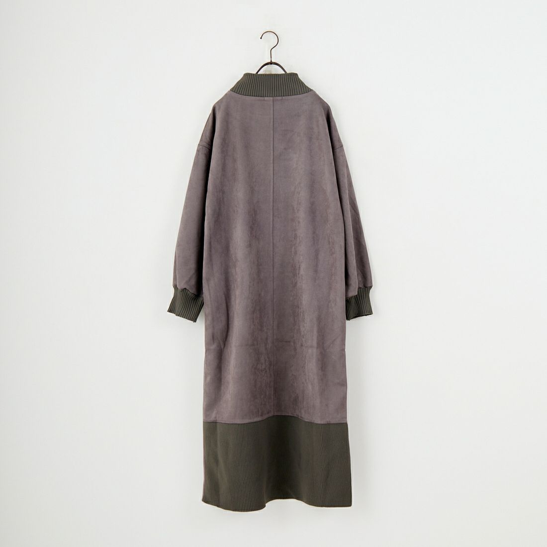 Jf Ready Made [ジェイエフレディメイド] スエードリブモックネックワンピース [3225611] ﾁｬｺｰﾙｸﾞﾚｰ