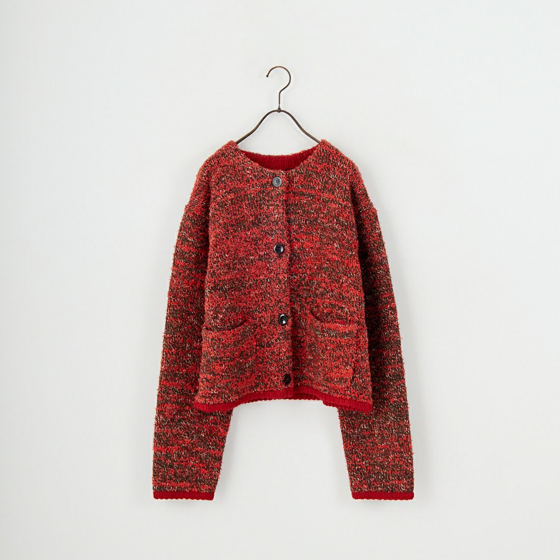 WHYTO. [ホワイト] ミックステープヤーンニットジャケット [WHT25FKN4036] RED