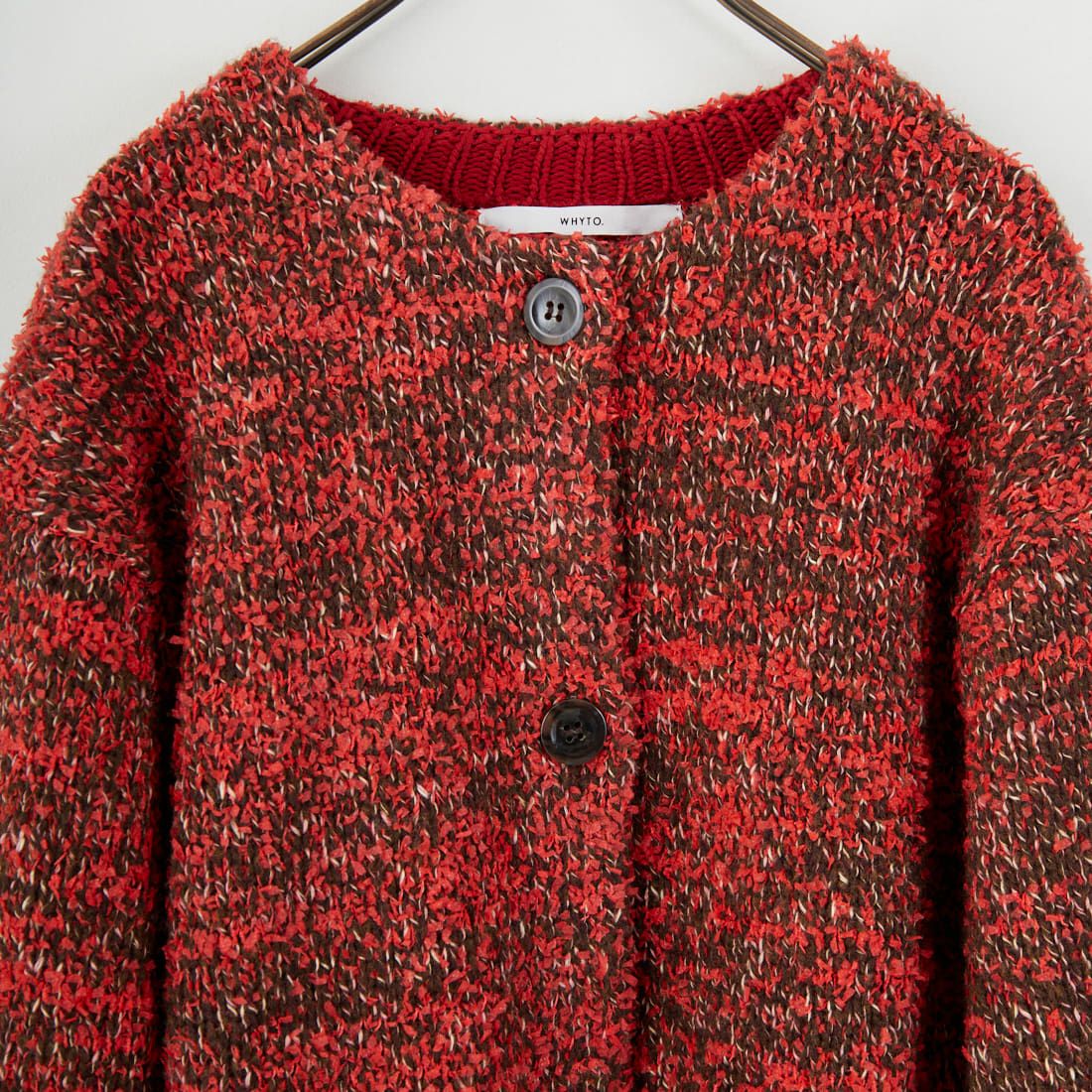 WHYTO. [ホワイト] ミックステープヤーンニットジャケット [WHT25FKN4036] RED