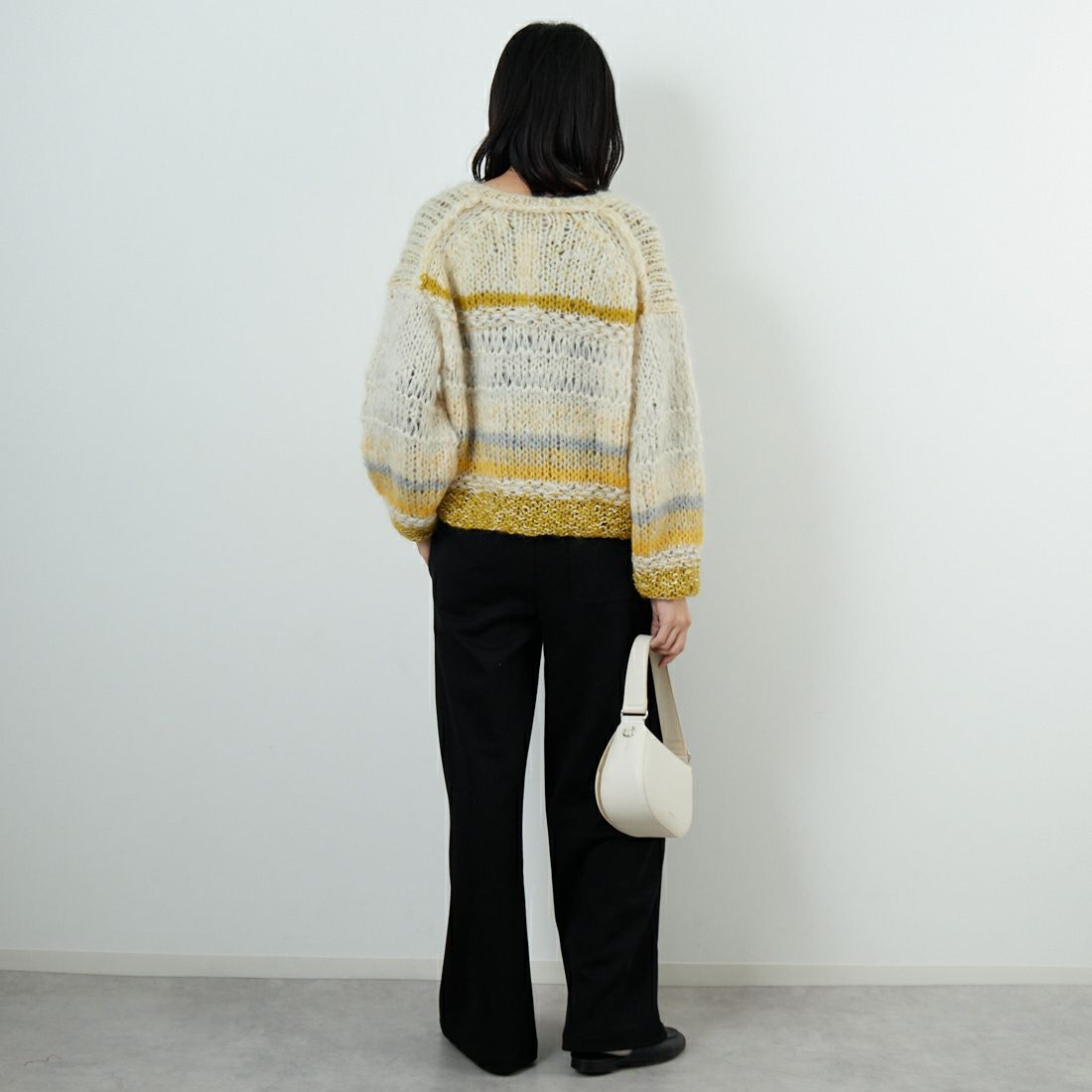 TICCA [ティッカ] ハンドニットカーディガン [TBEA-512] YELLOW MIX &&モデル身長：162cm 着用サイズ：F&&