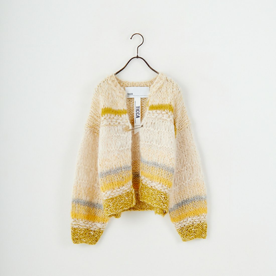 TICCA [ティッカ] ハンドニットカーディガン [TBEA-512] YELLOW MIX