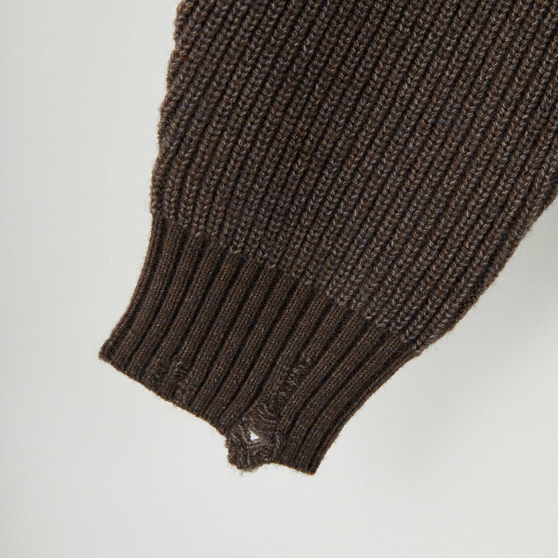 SLICK [スリック] マイクロヤーン クルーネックダメージニット [5151066] 500 BROWN