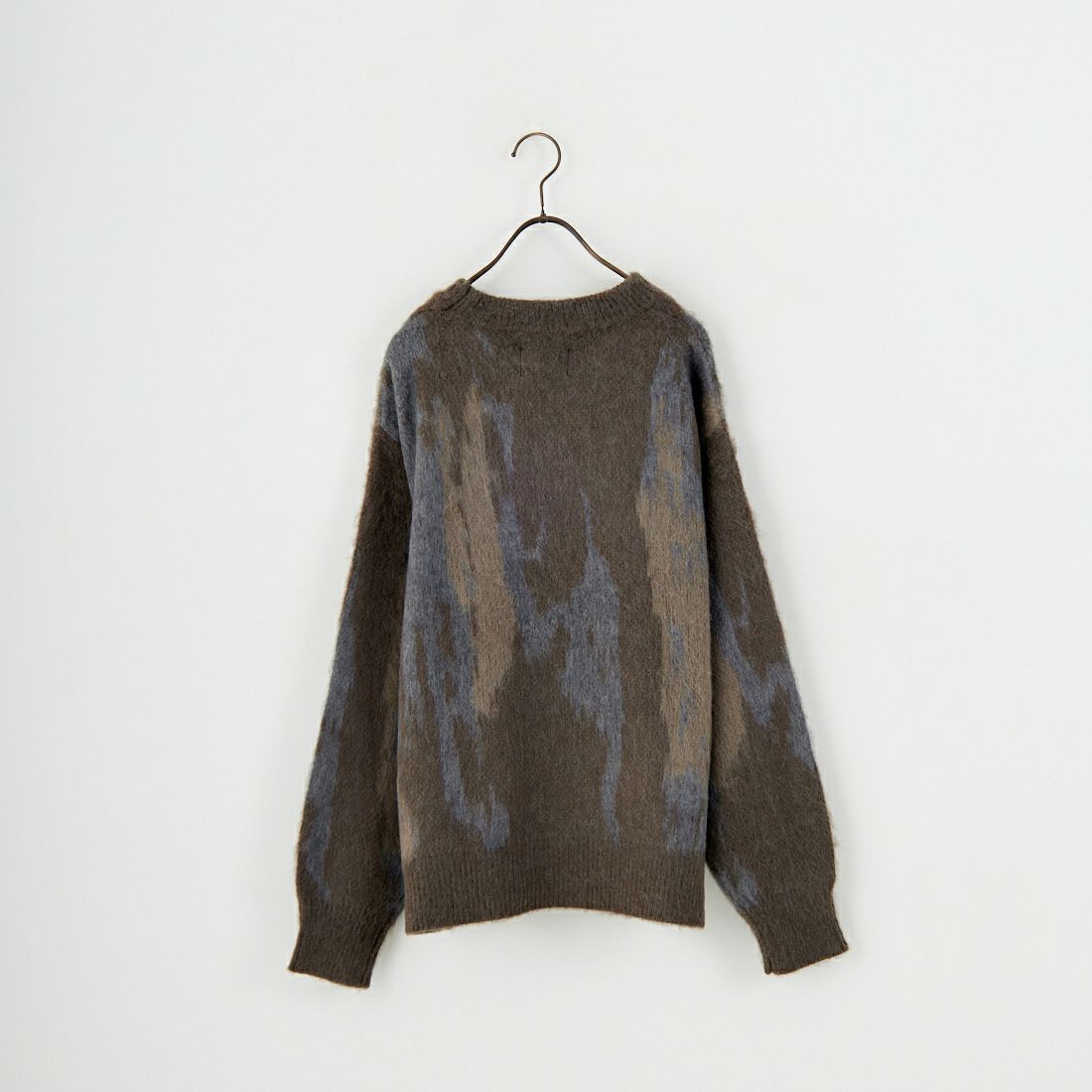 SLICK [スリック] シャギーモヘア アブストラクトジャガードプルオーバー [5151058] 500 BROWN