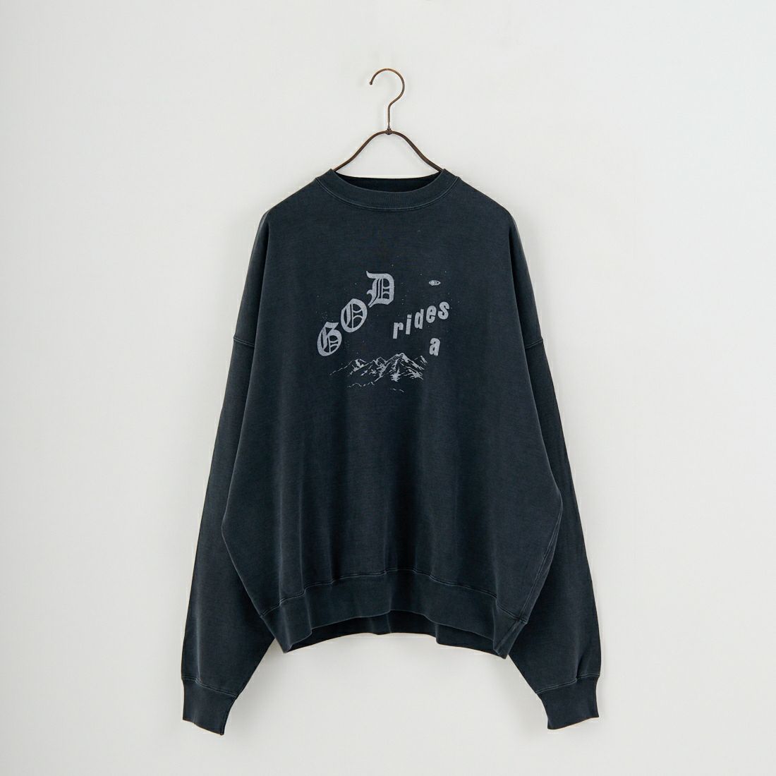 REMI RELIEF [レミレリーフ] 別注 SP加工 ダメージクルーネックスウェット [RN29373268-JF] BLACK