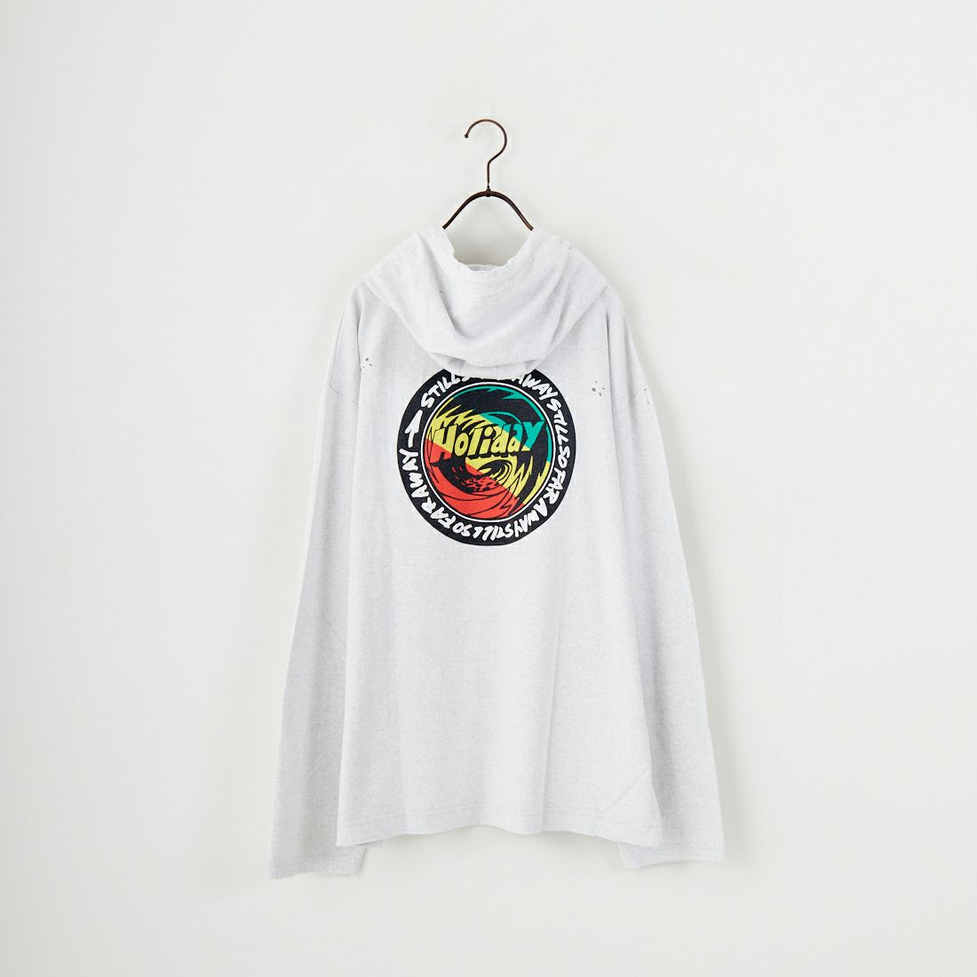 HOLIDAY [ホリデイ] スーパーファインドライ ロングスリーブダメージフーディ [25201006] S.GRAY