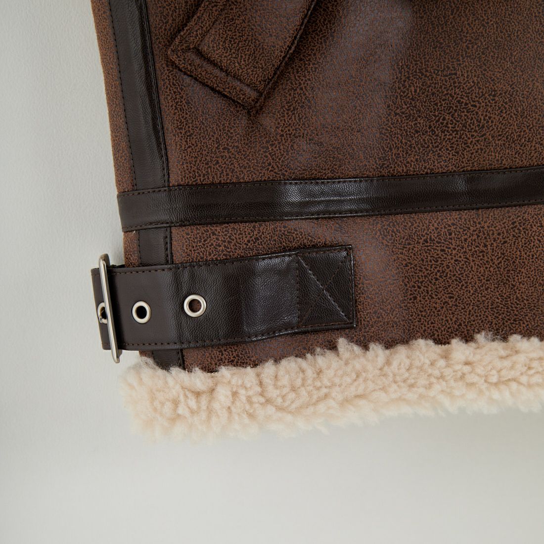 SLICK [スリック] シンセティックレザームートンB-3ジャケット [5111064] 500 BROWN