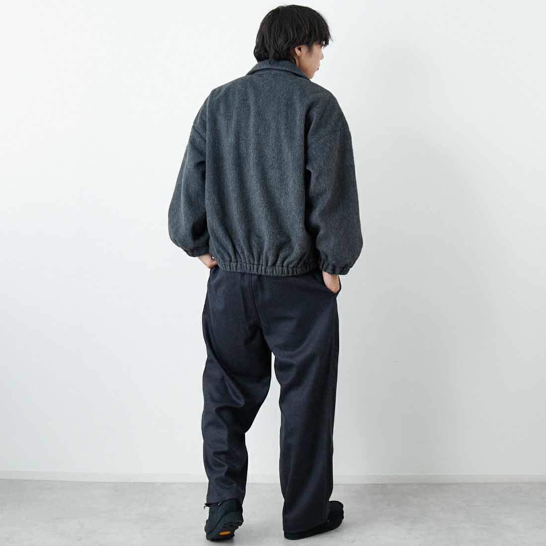 SLICK [スリック] シャギーメルトンジップアップブルゾン [5111062] 805 CHARCO &&モデル身長：179cm 着用サイズ：1&&