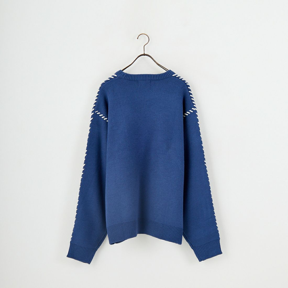 33Degrees [サーティスリーディグリーズ] ハンドステッチクルーネックニット [ND-25755014] 67 BLU GRY