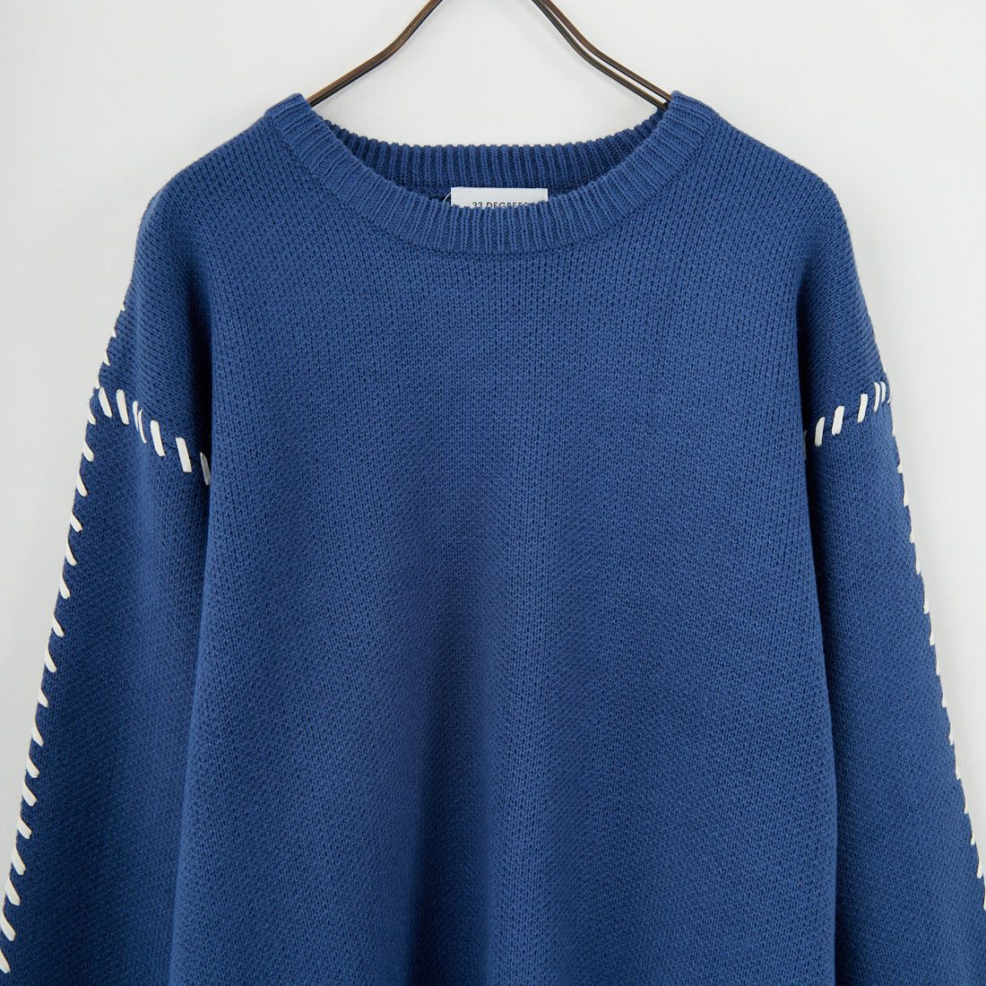 33Degrees [サーティスリーディグリーズ] ハンドステッチクルーネックニット [ND-25755014] 67 BLU GRY