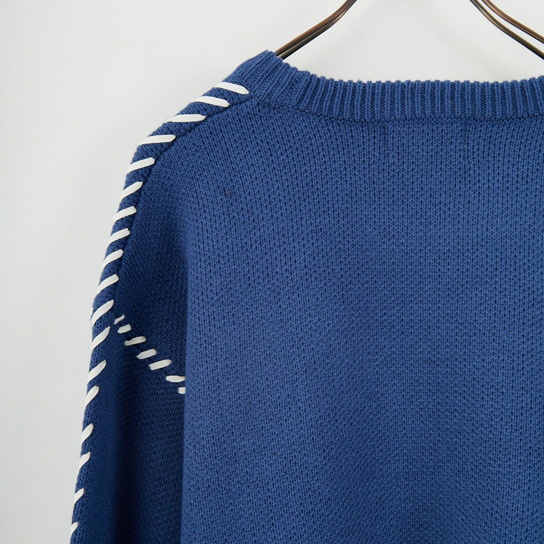 33Degrees [サーティスリーディグリーズ] ハンドステッチクルーネックニット [ND-25755014] 67 BLU GRY