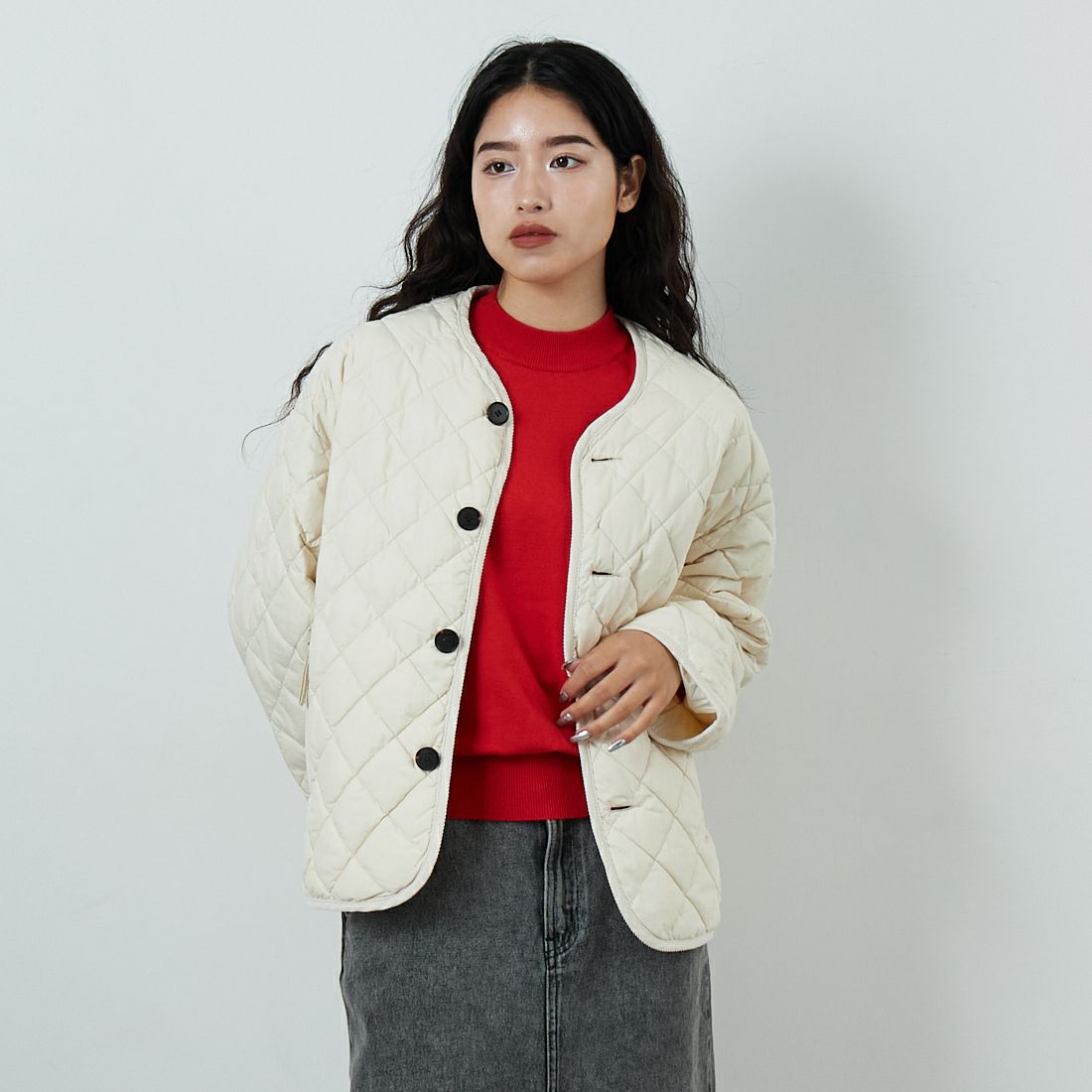 Gymphlex [ジムフレックス] キルトダウンカラーレスジャケット [GY-A0431NYM]