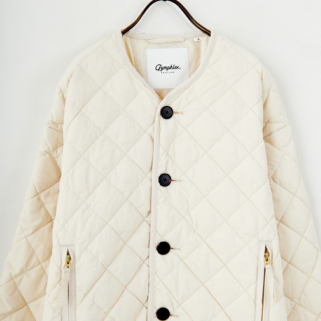 Gymphlex [ジムフレックス] キルトダウンカラーレスジャケット [GY-A0431NYM] OYSTER