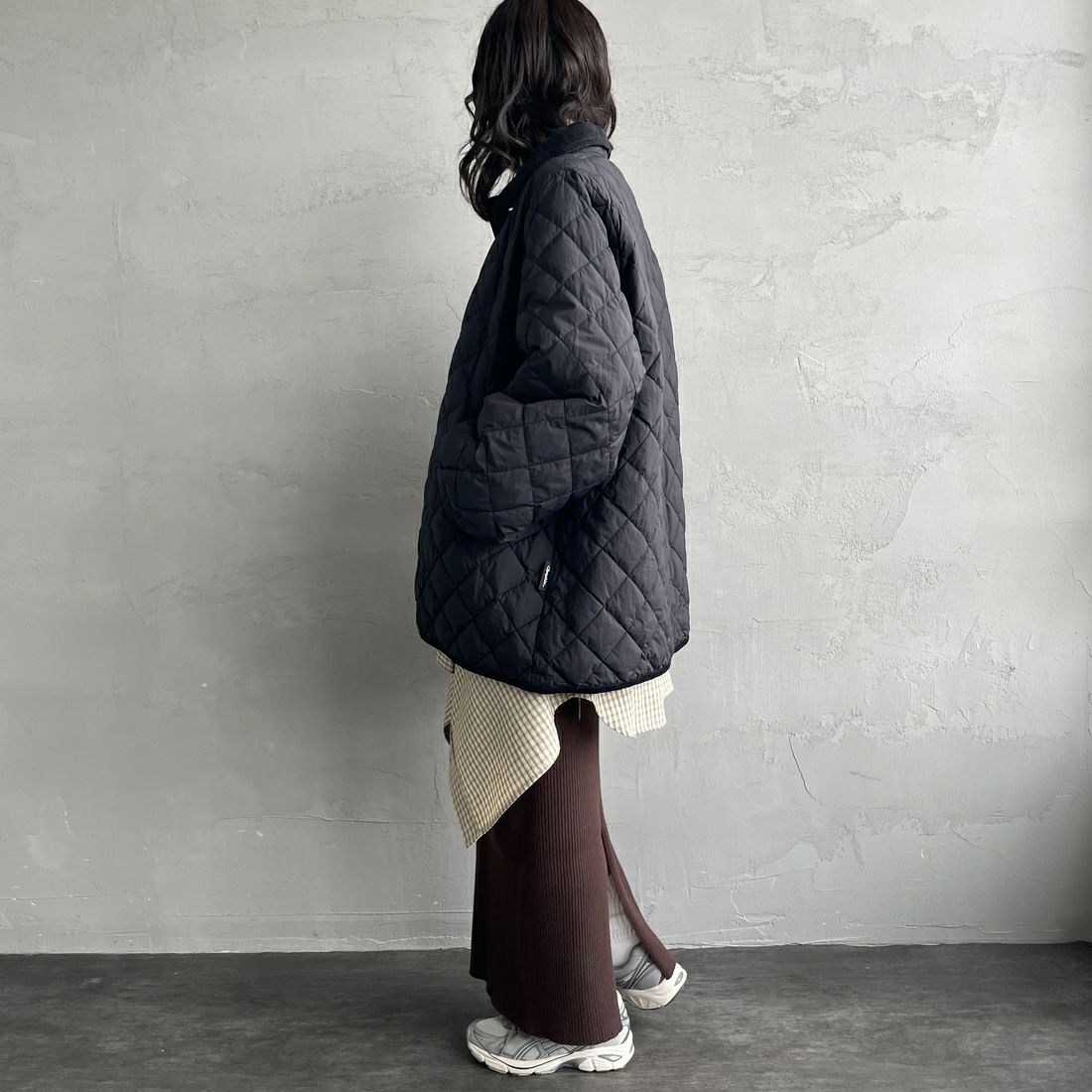 Gymphlex [ジムフレックス] キルトダウンパフスリーブミドルコート [GY-A0717NYM] BLACK