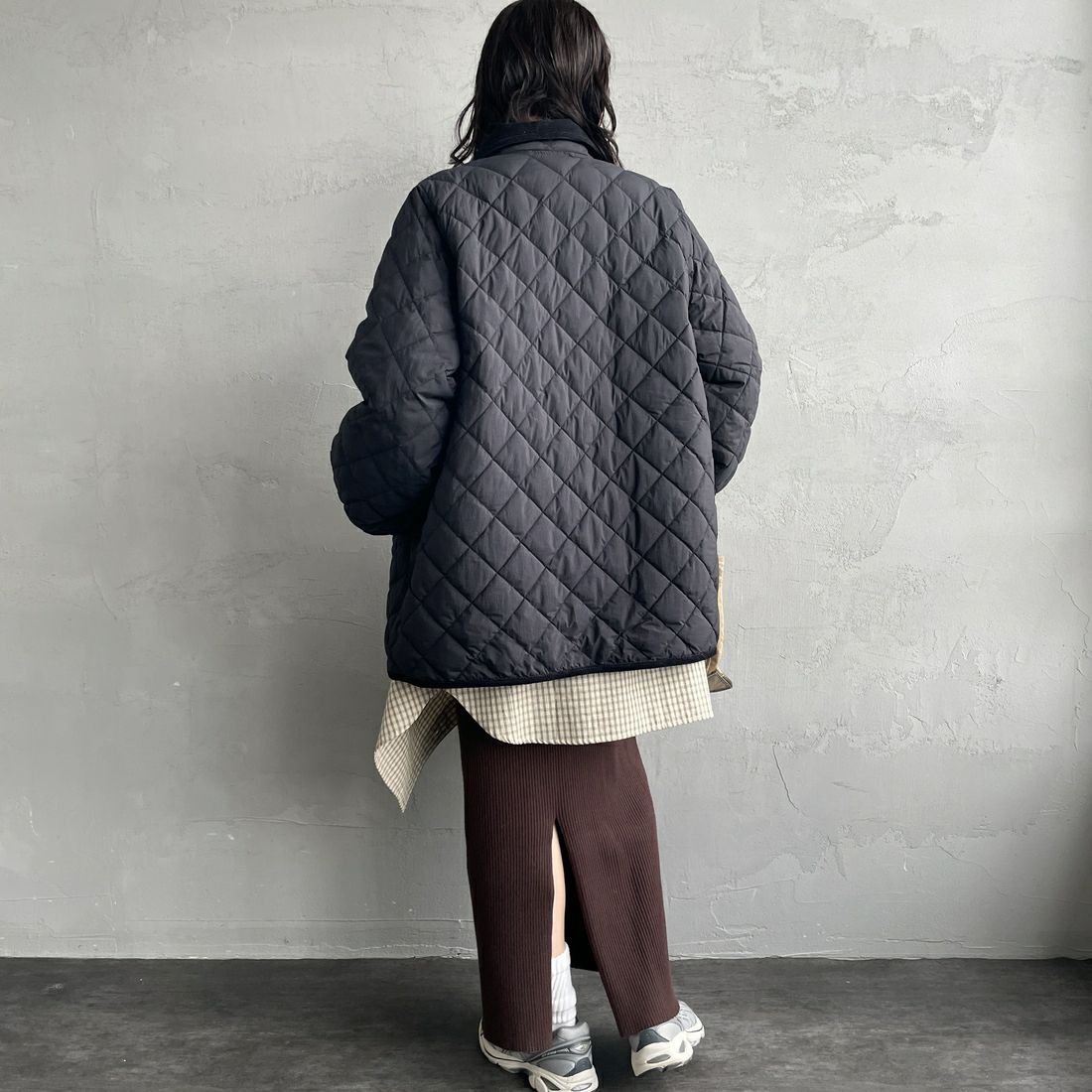 Gymphlex [ジムフレックス] キルトダウンパフスリーブミドルコート [GY-A0717NYM] BLACK