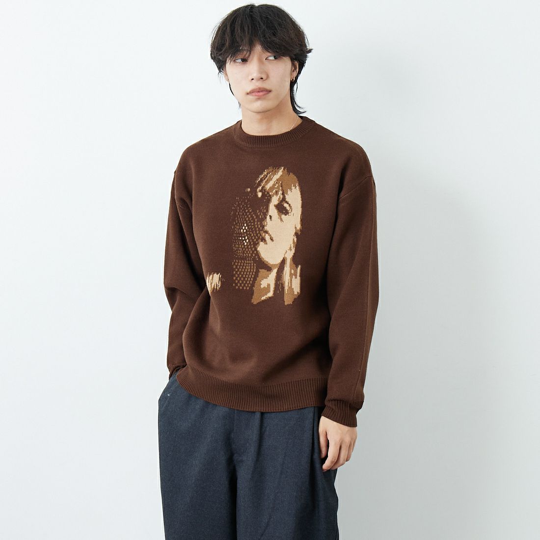 B BRN/BEG&&モデル身長：179cm 着用サイズ：M&&