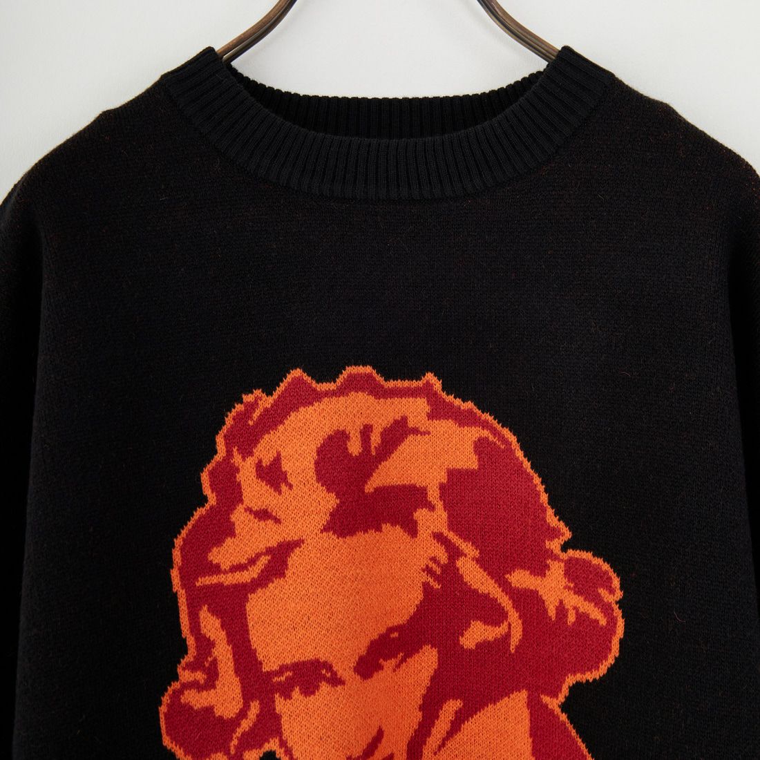 Noir Fabrik [ヌワールファブリック] 人物像柄ダブルジャガードニット [NF-254-097] C BLK/ORG