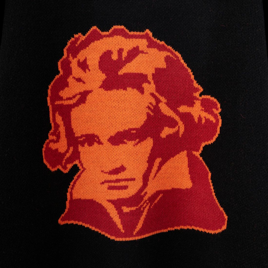 Noir Fabrik [ヌワールファブリック] 人物像柄ダブルジャガードニット [NF-254-097] C BLK/ORG