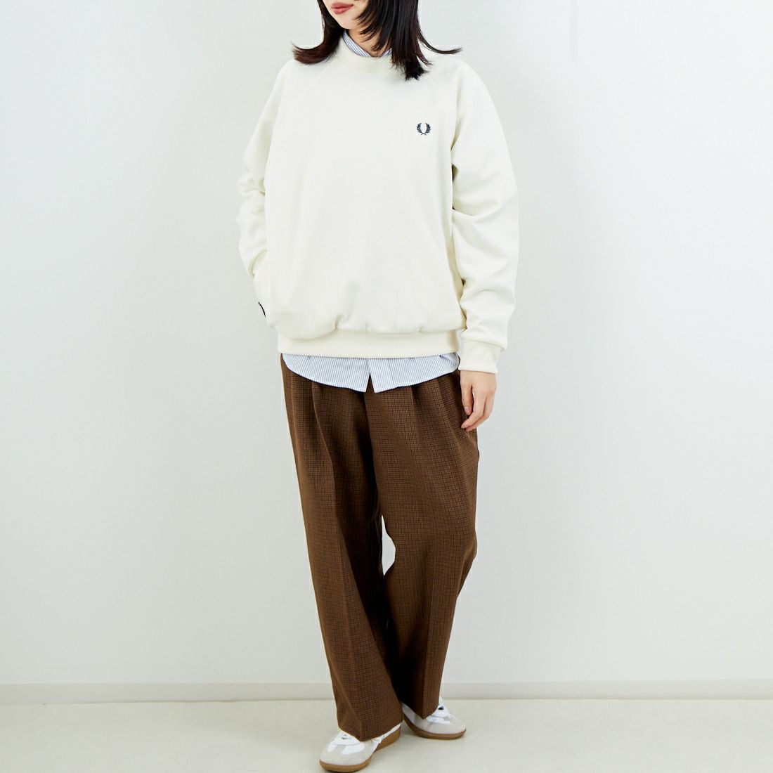 FRED PERRY [フレッドペリー] 別注 トラック クルーネックプルオーバー [FPM-25A-030JF] BURNT TOBA