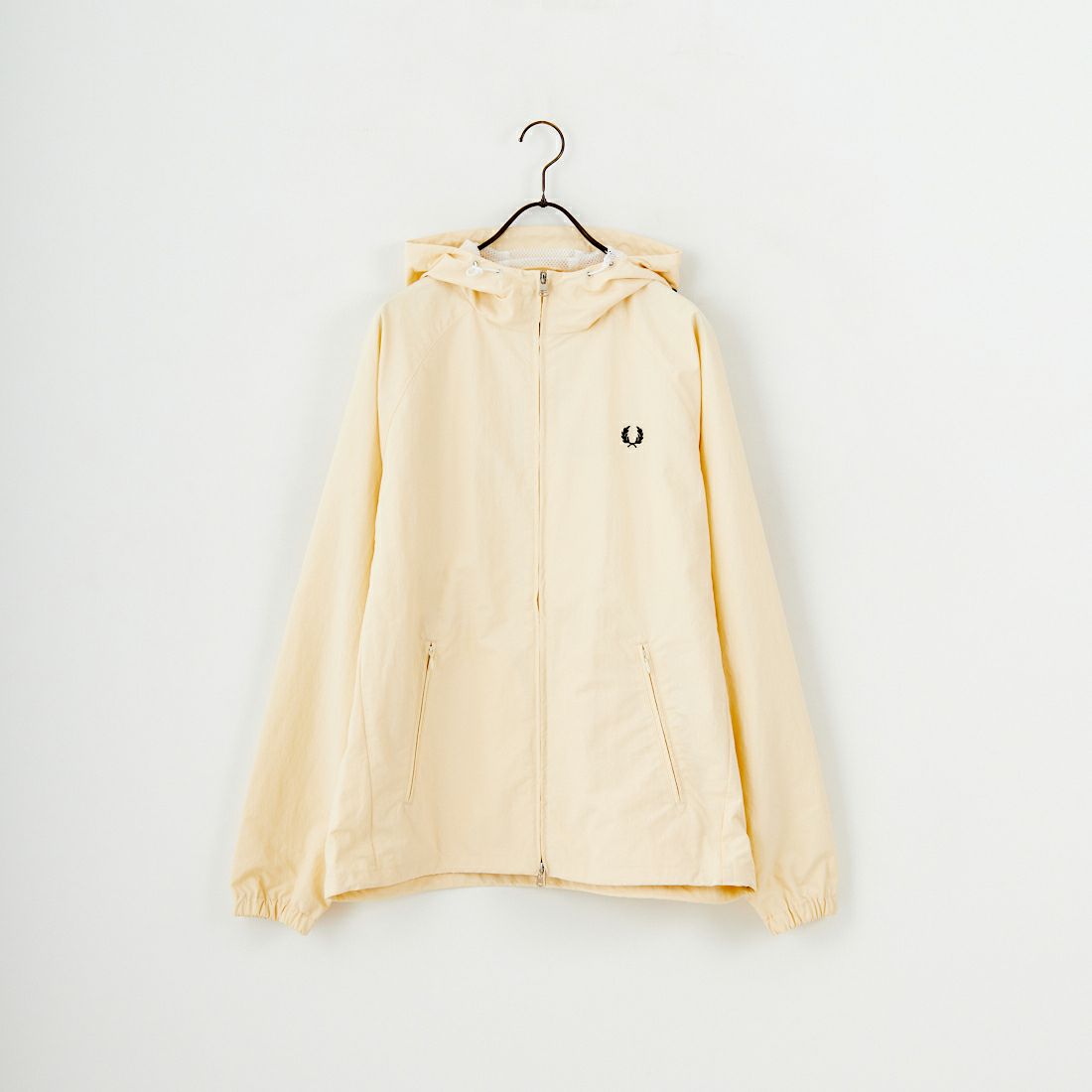 FRED PERRY [フレッドペリー] 別注 フード刺繍 ナイロンシェルジャケット [FPM-25A-031JF] WARM OAT/B