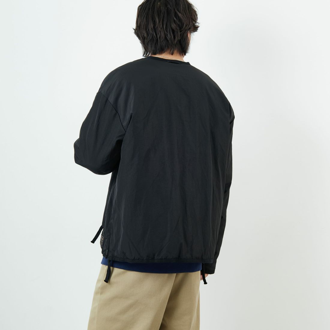 TAION [タイオン] 別注 リバーシブル ライトダウンジャケット [TAION-JF001] BLACK &&モデル身長：179cm 着用サイズ：L&&