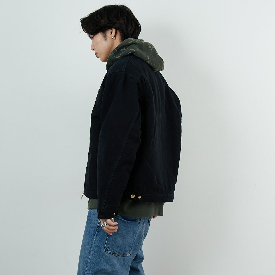 carhartt WIP [カーハートダブリューアイピー] OGデトロイトジャケット [I035614] BLACK/BLAC &&モデル身長：179cm 着用サイズ：M&&