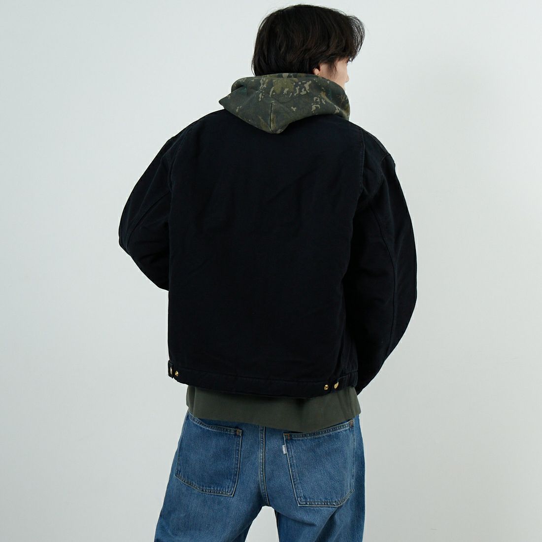 carhartt WIP [カーハートダブリューアイピー] OGデトロイトジャケット [I035614] BLACK/BLAC &&モデル身長：179cm 着用サイズ：M&&