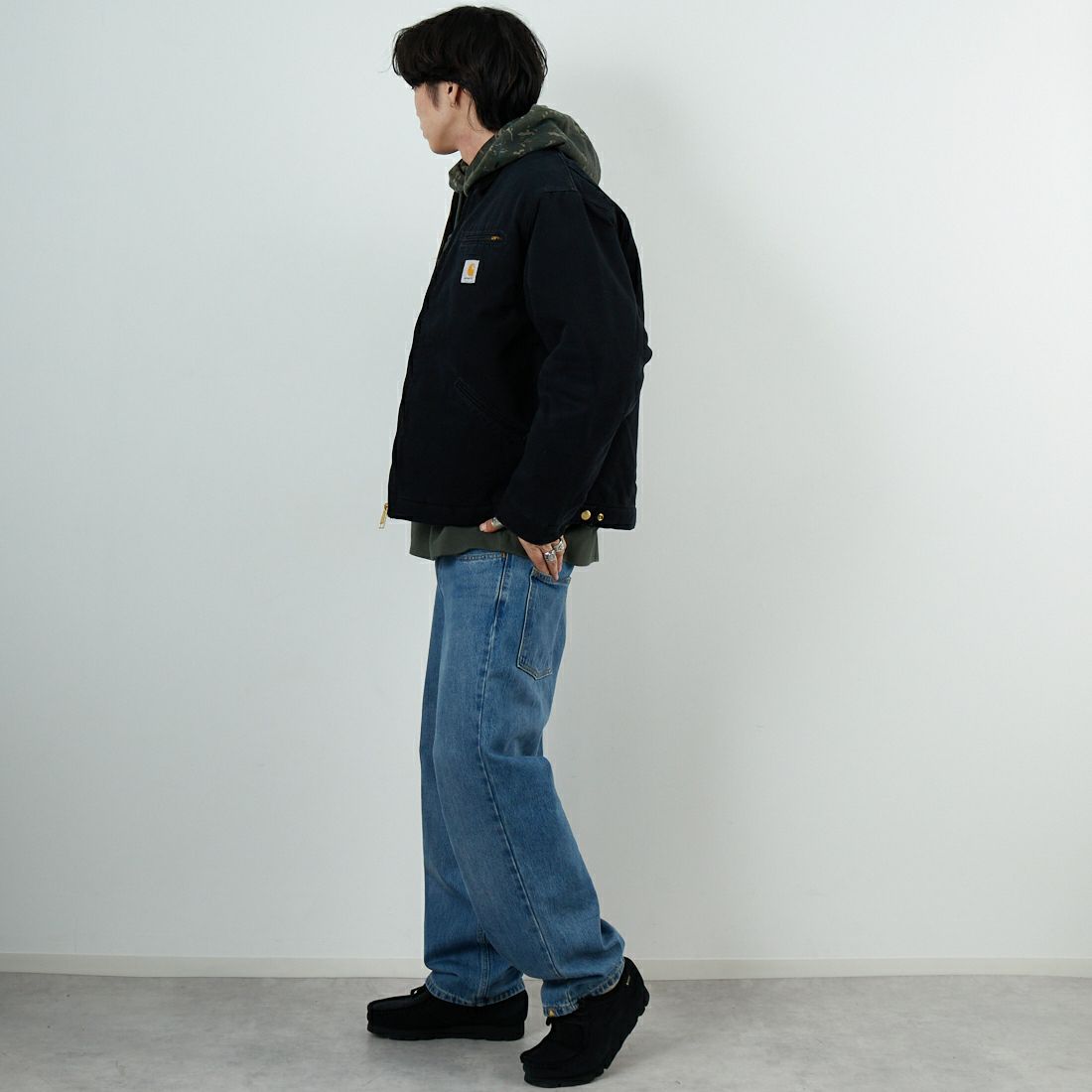 carhartt WIP [カーハートダブリューアイピー] OGデトロイトジャケット [I035614] BLACK/BLAC &&モデル身長：179cm 着用サイズ：M&&