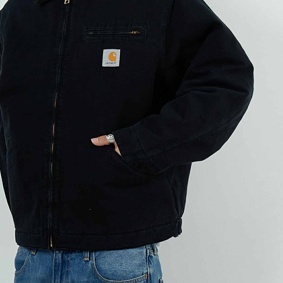carhartt WIP [カーハートダブリューアイピー] OGデトロイトジャケット [I035614] BLACK/BLAC &&モデル身長：179cm 着用サイズ：M&&