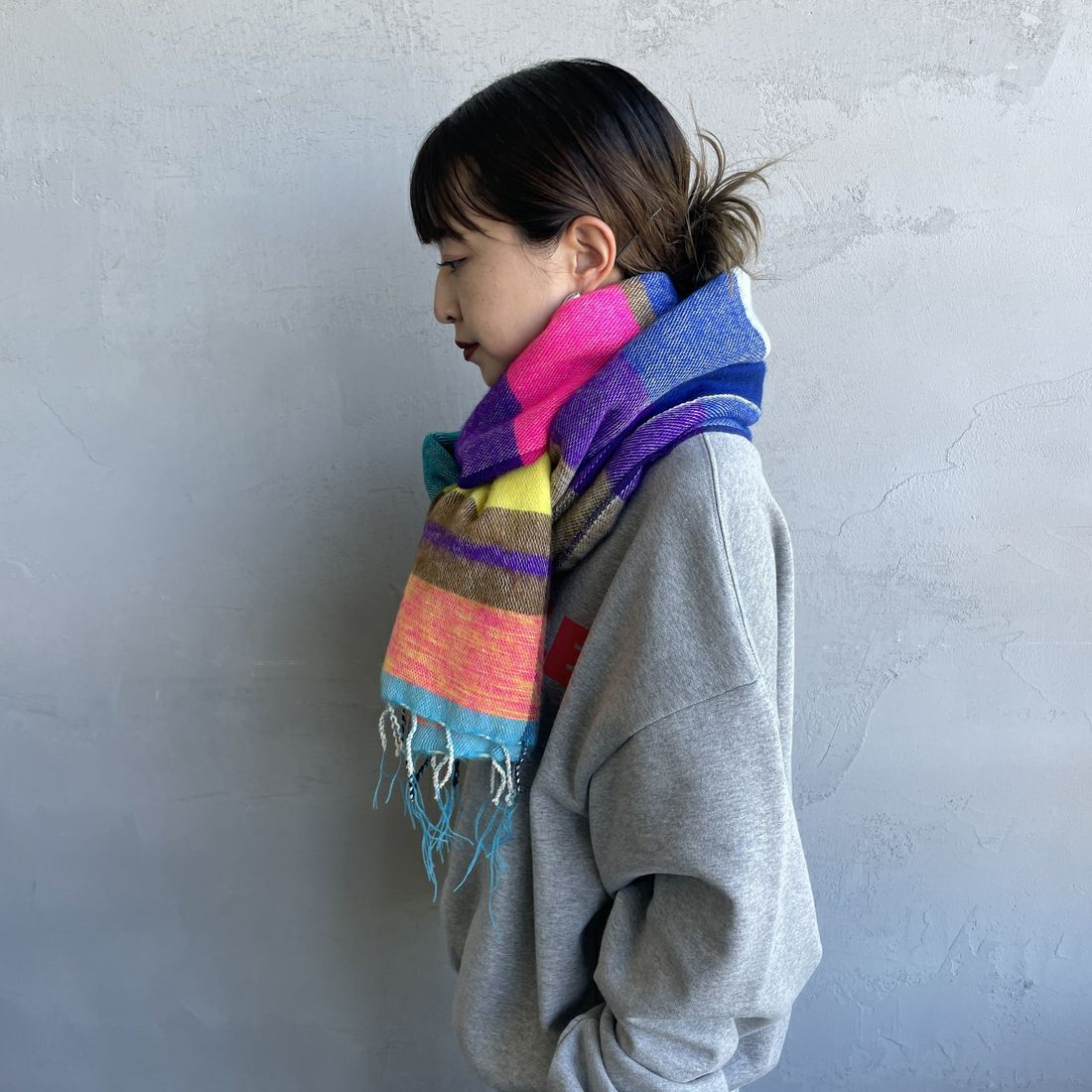 hint hint [ヒントヒント] アクリルコットン大判ストール [STOLE-10] PINK